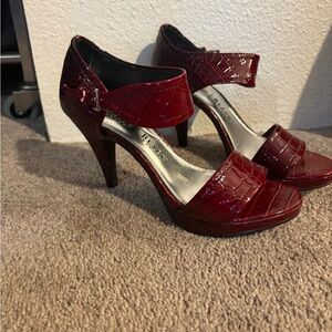 White House Black Market Burgundy Croc Heels